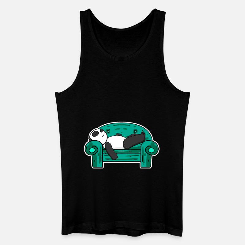 Panda - Männer Bio Tank Top - Schwarz