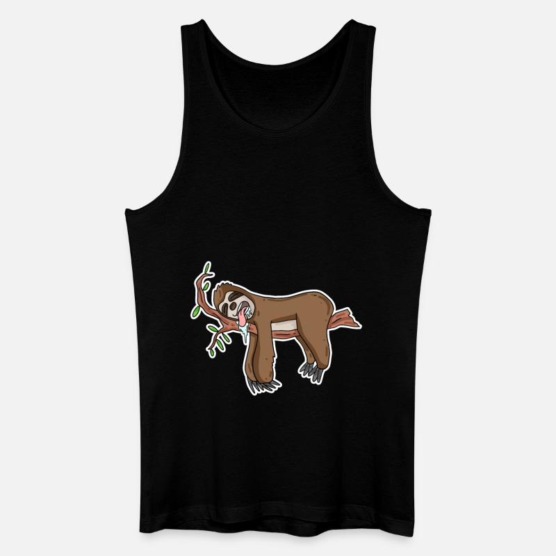 Faultier lustig - Männer Bio Tank Top - Schwarz