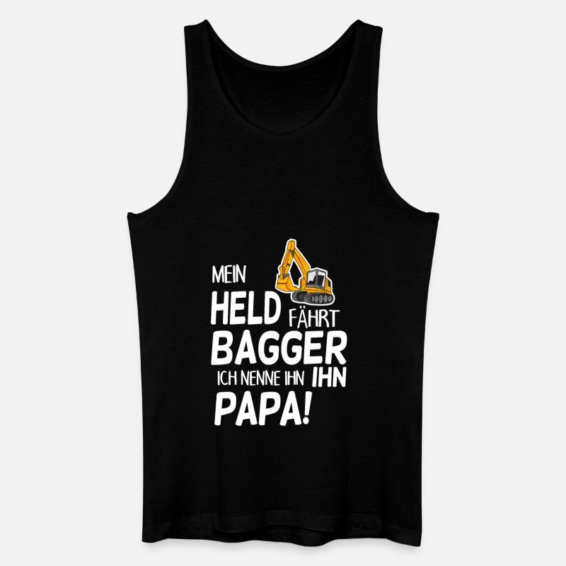Bagger Held Papa Vater Geschenk - Männer Bio Tank Top - Schwarz