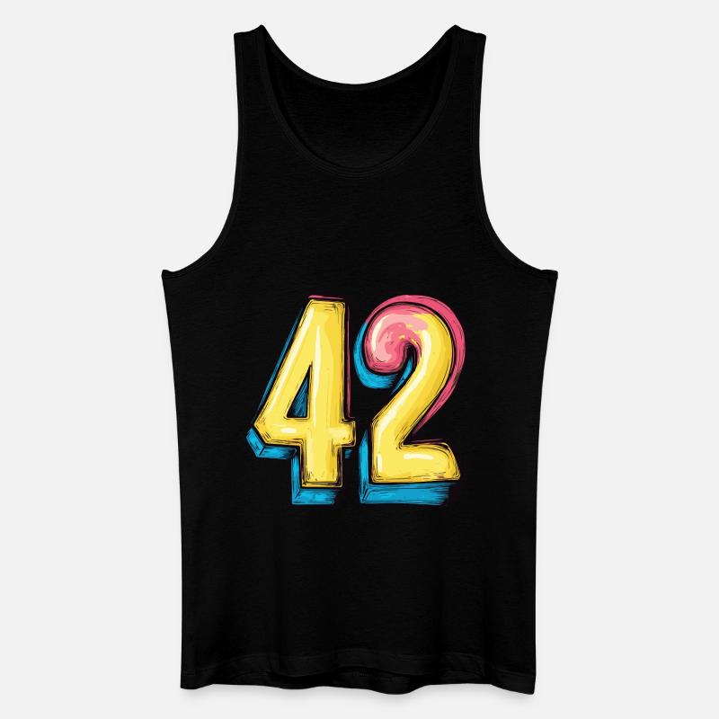 42 Zahl Comic - Männer Bio Tank Top - Schwarz