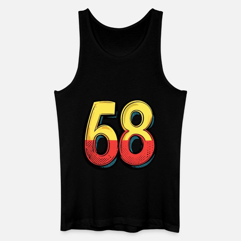68 Zahl Comic - Männer Bio Tank Top - Schwarz