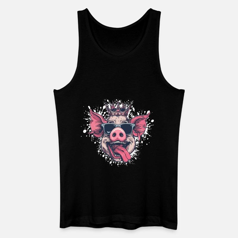 Schwein Lustig - Männer Bio Tank Top - Schwarz