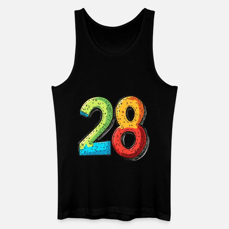 28 Zahl Comic - Männer Bio Tank Top - Schwarz