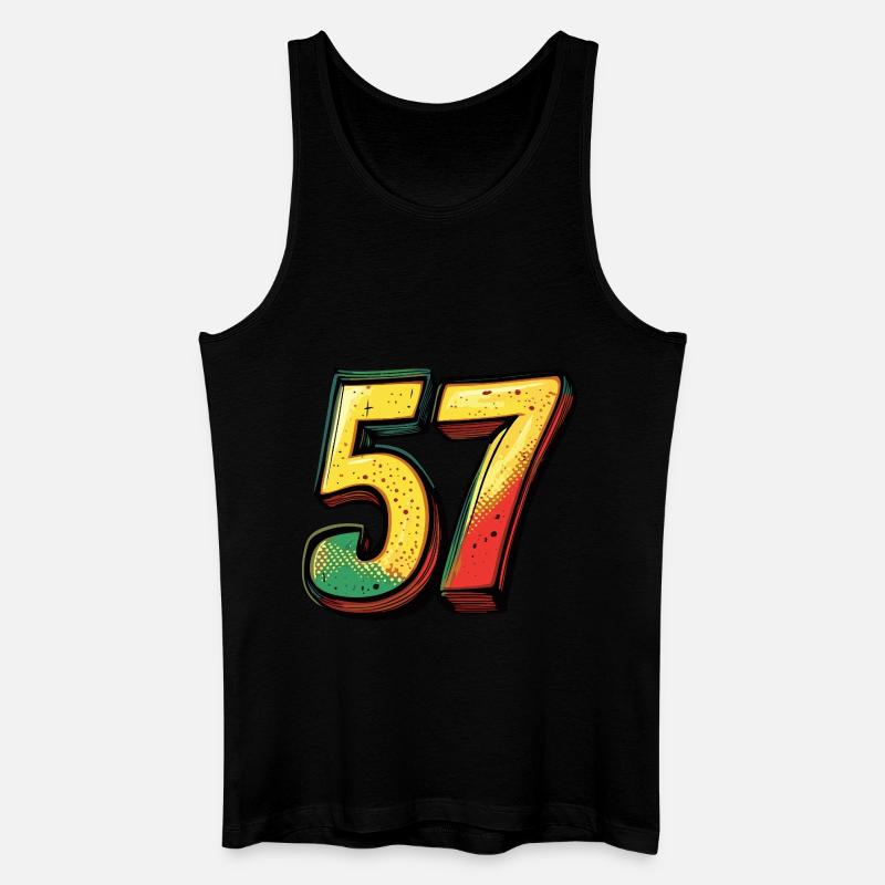 57 Zahl Comic - Männer Bio Tank Top - Schwarz