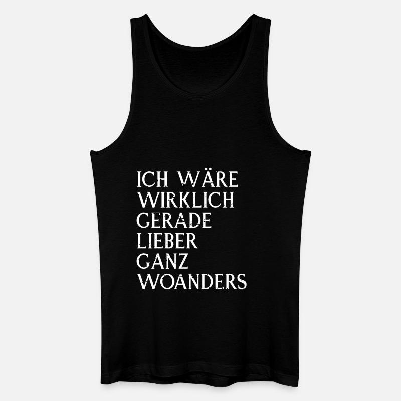 Ich wäre lieber woanders - Männer Bio Tank Top - Schwarz
