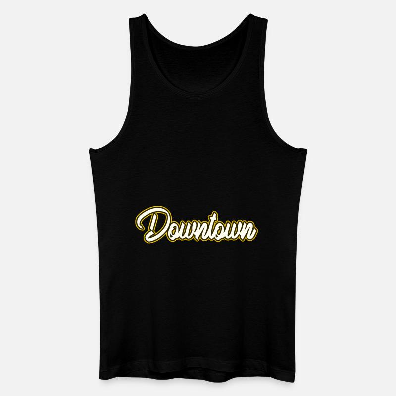 Downtown gelb - Männer Bio Tank Top - Schwarz