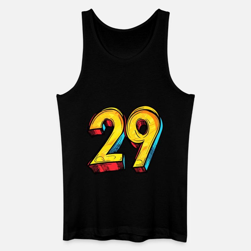 29 Zahl Comic - Männer Bio Tank Top - Schwarz