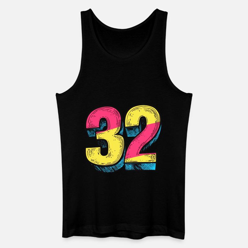 32 Zahl Comic - Männer Bio Tank Top - Schwarz