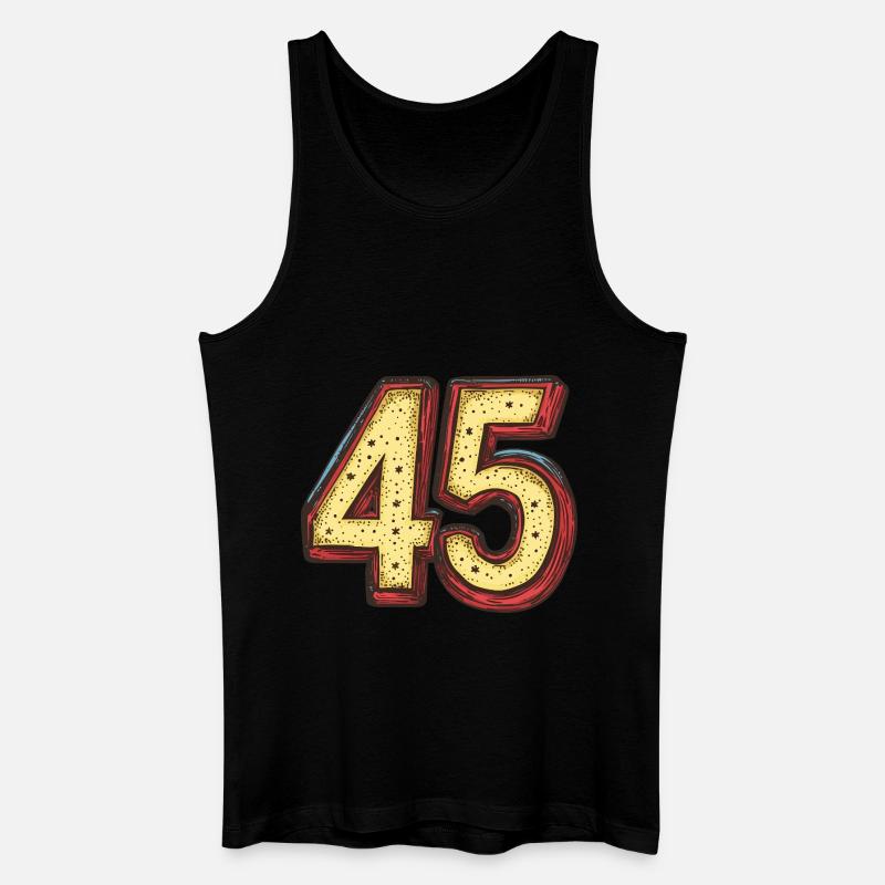 45 Zahl Comic - Männer Bio Tank Top - Schwarz