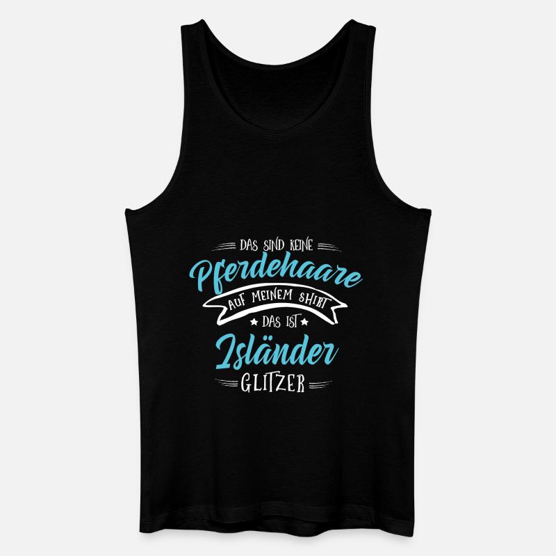 Isländer Pferde Shirt-Glitzer - Männer Bio Tank Top - Schwarz