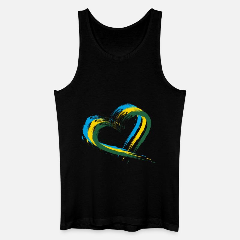 Ruanda Herz - Männer Bio Tank Top - Schwarz