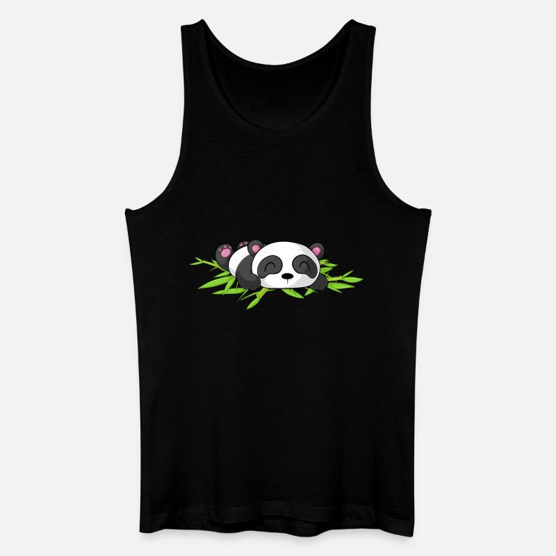 Schlafender Comic Panda - Männer Bio Tank Top - Schwarz