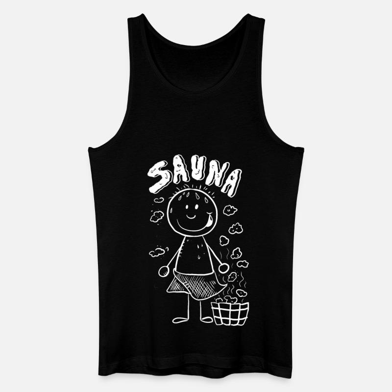 Dampf Sauna Strichmännchen - Männer Bio Tank Top - Schwarz