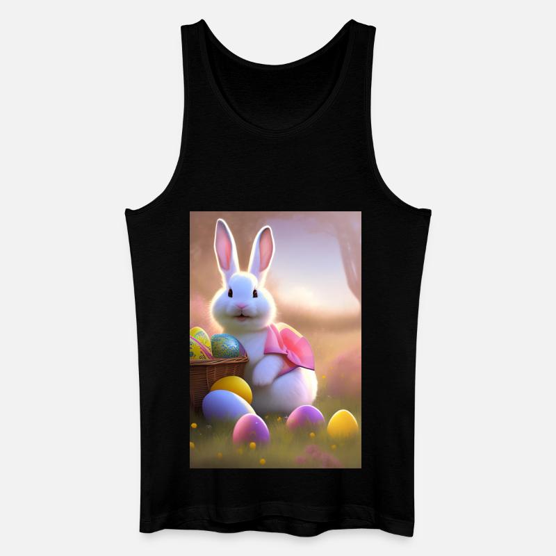 Osterhase mit Oster Eier - Männer Bio Tank Top - Schwarz