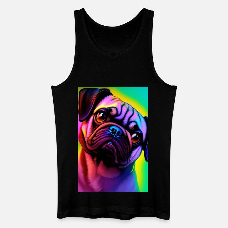 Mops Hund - Männer Bio Tank Top - Schwarz