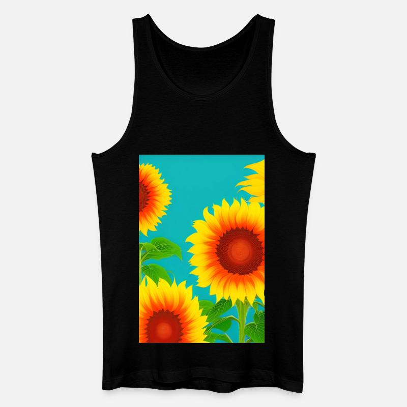 Sonnenblumen - Männer Bio Tank Top - Schwarz