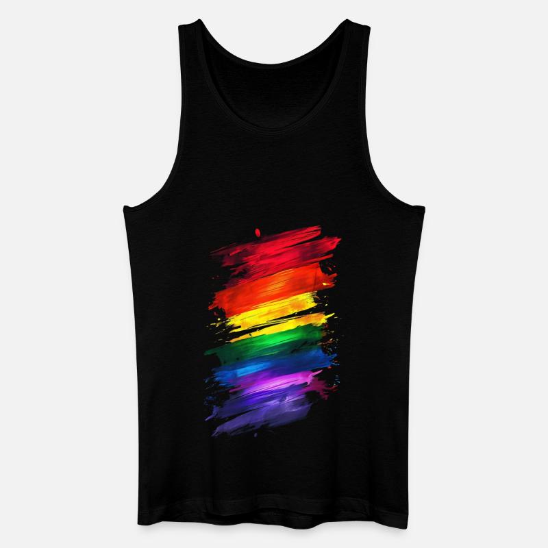 Abstraktes Rainbow Pride Design - Lebendige Kunst - Männer Bio Tank Top - Schwarz