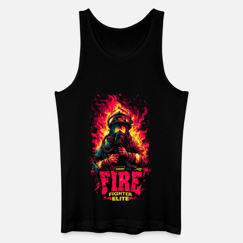 Fire Fighter Elite - Männer Bio Tank Top - Schwarz