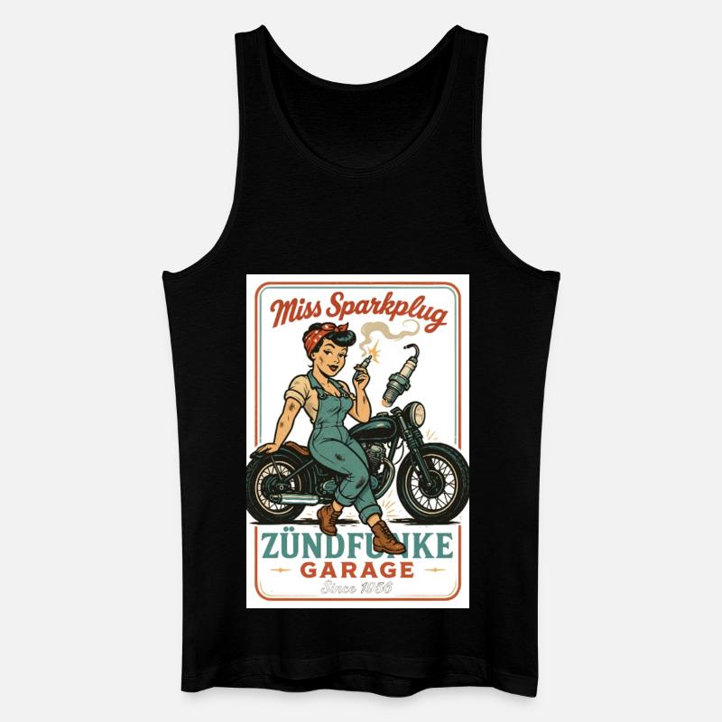 Miss Sparkplug – Zündfunke Garage Queen - Männer Bio Tank Top - Schwarz