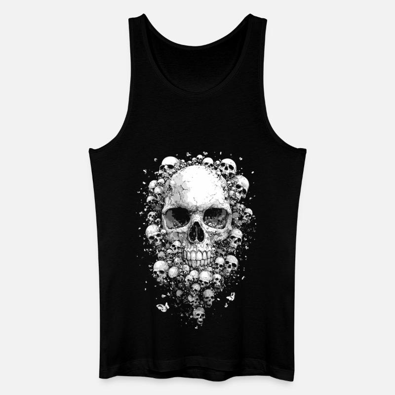 Totenköpfe punk - Männer Bio Tank Top - Schwarz