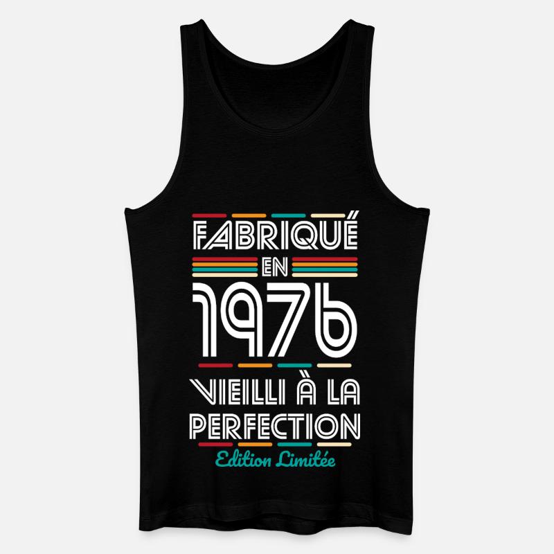 1976 – Hergestellt – Perfekt gereift - Männer Bio Tank Top - Schwarz