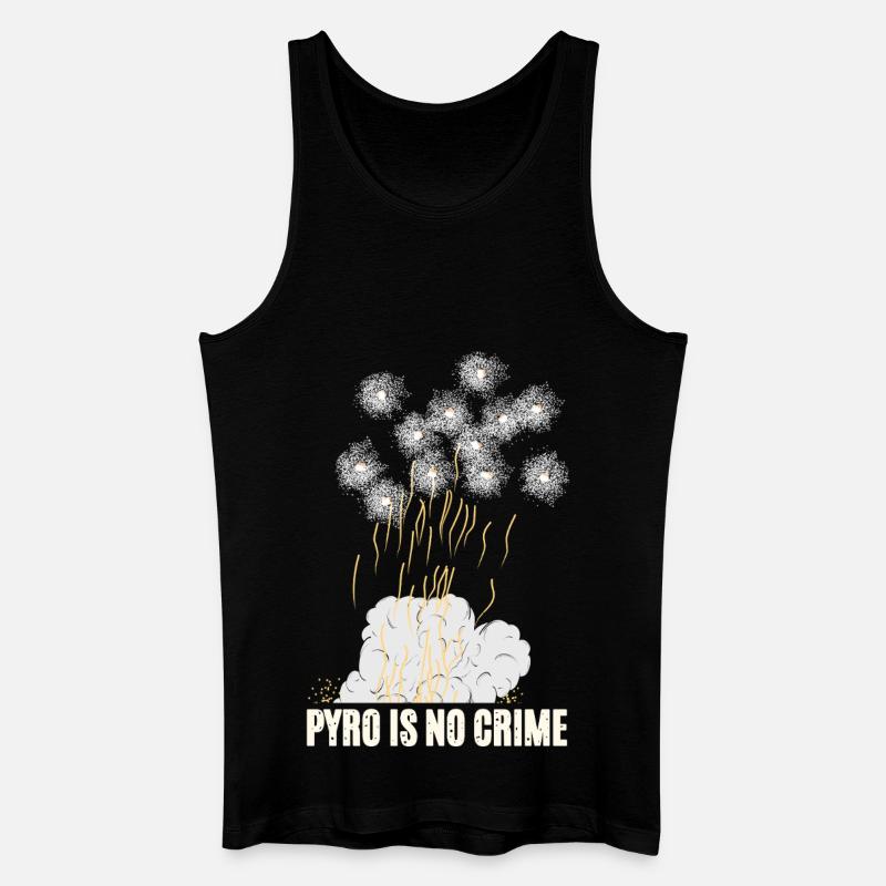 Pyro Is No Crime - Männer Bio Tank Top - Schwarz