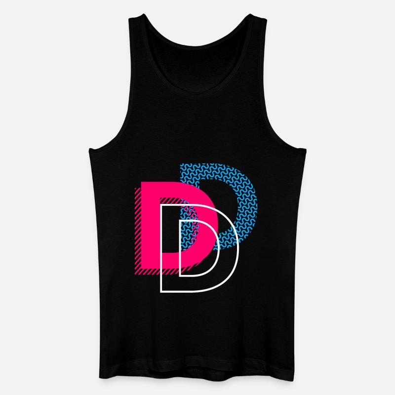 Anfangsbuchstabe D - Männer Bio Tank Top - Schwarz