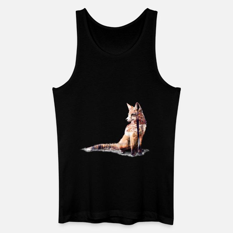 Fuchs - Männer Bio Tank Top - Schwarz