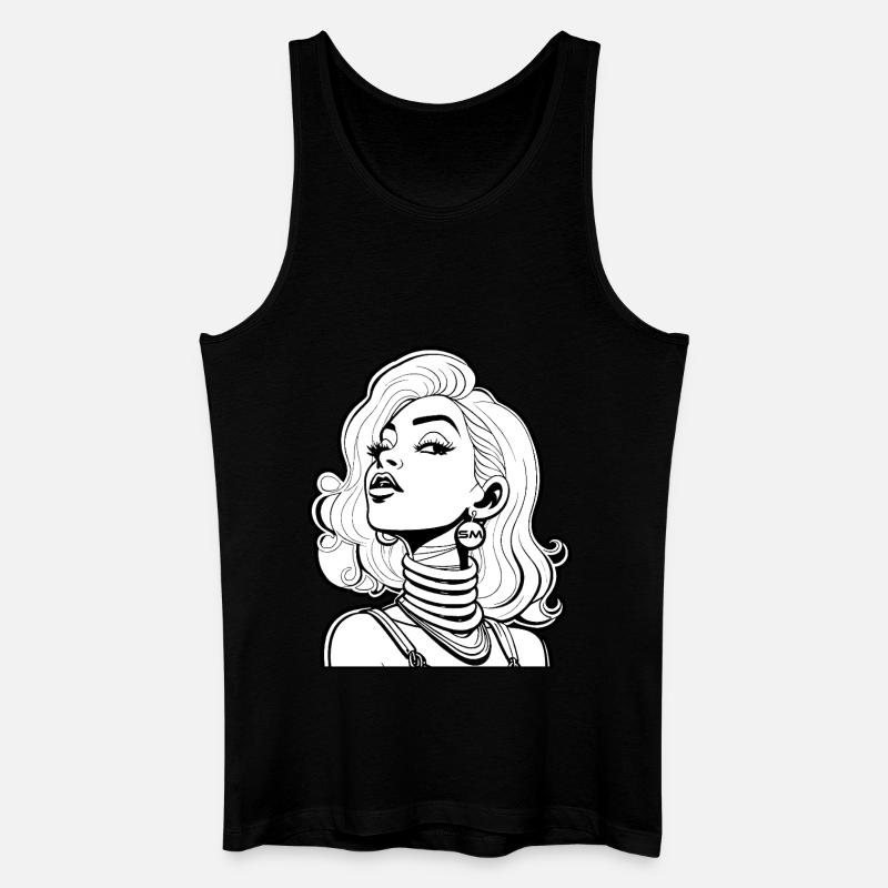 Grafik Motiv "Comic Gesicht" - Männer Bio Tank Top - Schwarz