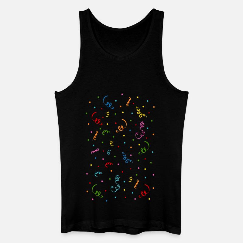 Konfetti Luftschlangen  - Männer Bio Tank Top - Schwarz