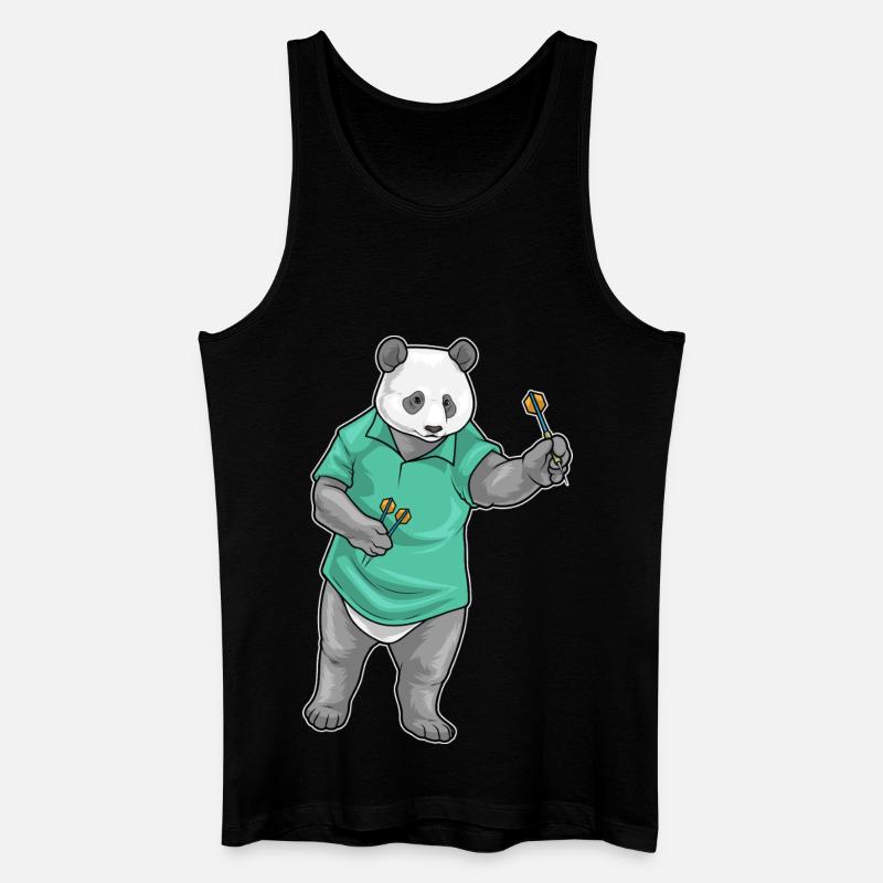 Panda Dart Dartpfeil - Männer Bio Tank Top - Schwarz