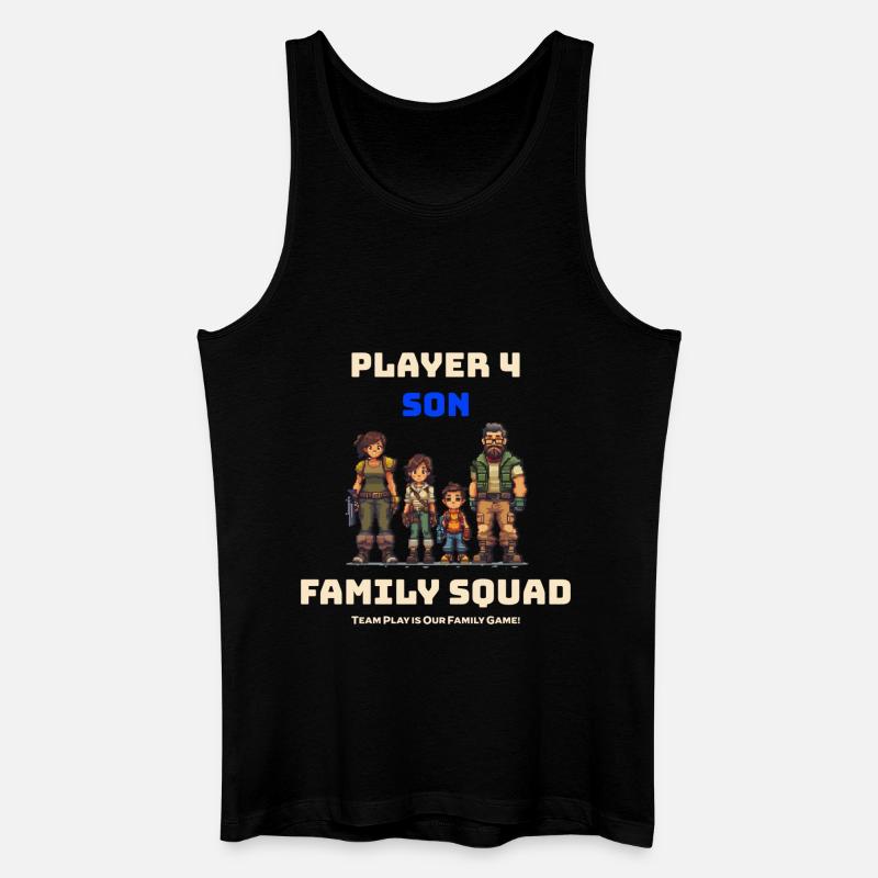 Family Squad Player 4 Son - Männer Bio Tank Top - Schwarz
