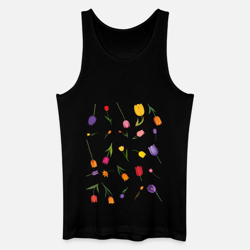 Blumen - Männer Bio Tank Top - Schwarz