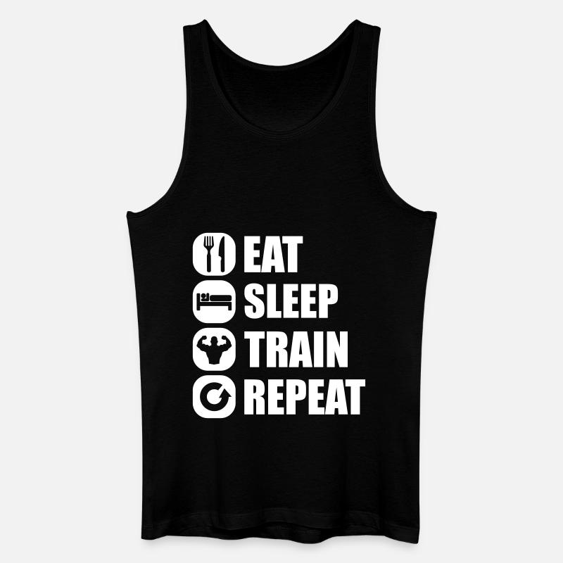 eat_sleep_train_repeat_8_1f - Männer Bio Tank Top - Schwarz