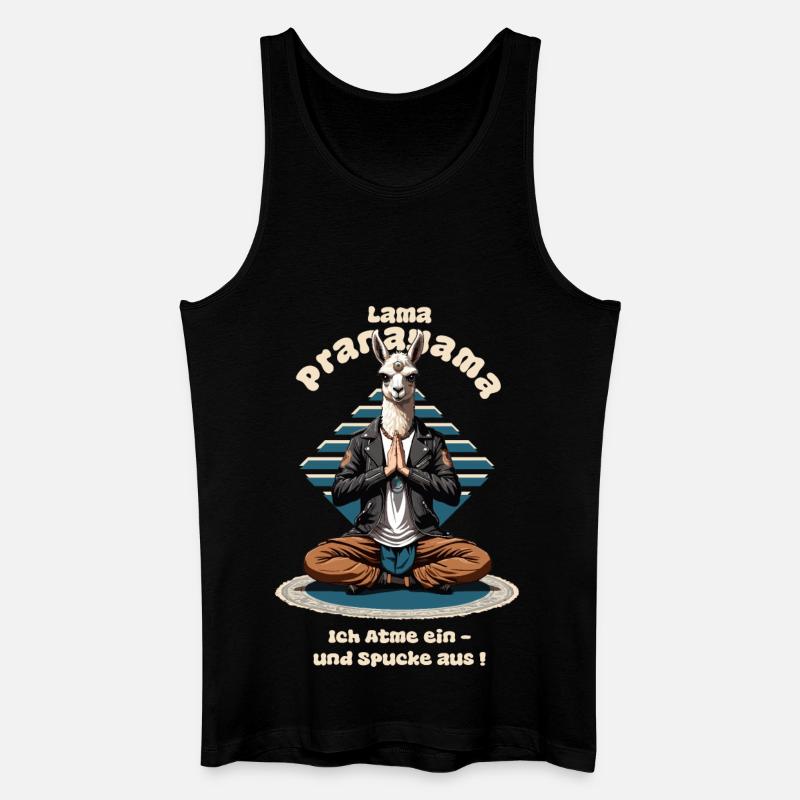 Lustige Lama - Männer Bio Tank Top - Schwarz