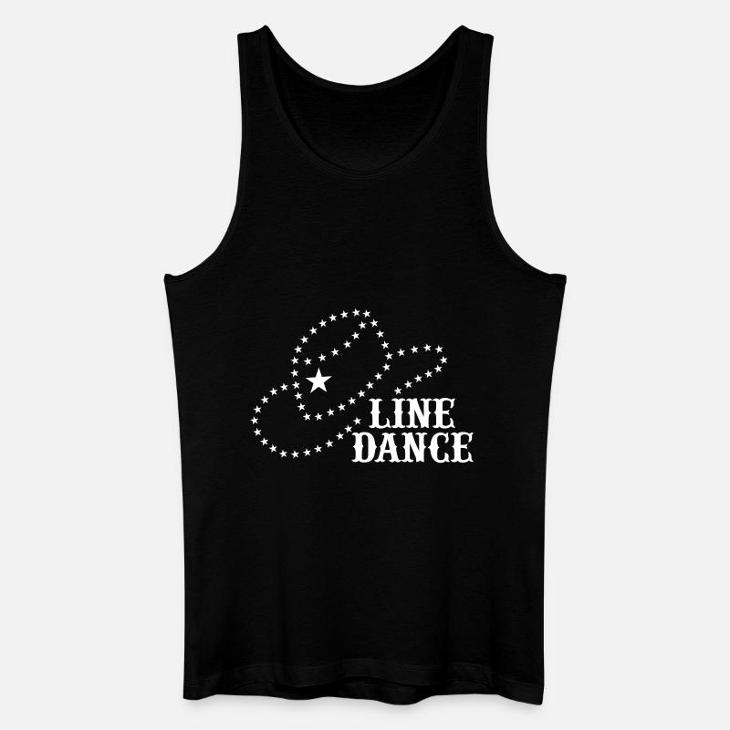 LINE DANCE HAT - Männer Bio Tank Top - Schwarz