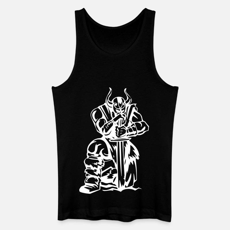 Wikinger Denkmal - Männer Bio Tank Top - Schwarz