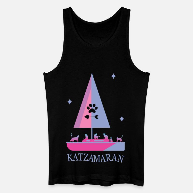 Katzamaran Boot - Männer Bio Tank Top - Schwarz