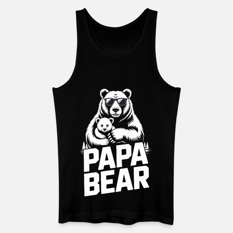 papa bear - Männer Bio Tank Top - Schwarz