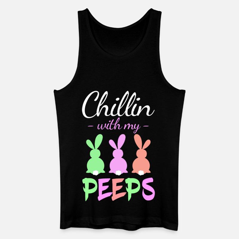 Chillin with Peeps Pastellhasen - Männer Bio Tank Top - Schwarz