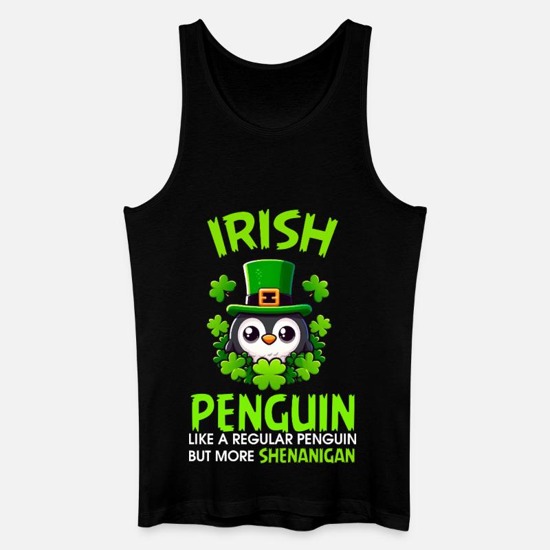 Leprechaun-Pinguin-Eskapaden - Männer Bio Tank Top - Schwarz