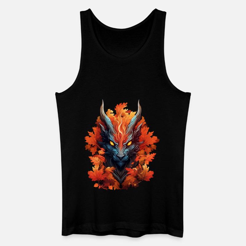 Herbst-Drache aus Laub - Männer Bio Tank Top - Schwarz