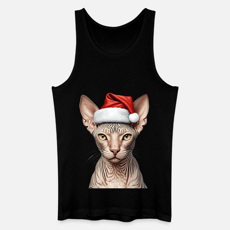 Weihnachts-Sphynx-Katze - Männer Bio Tank Top - Schwarz
