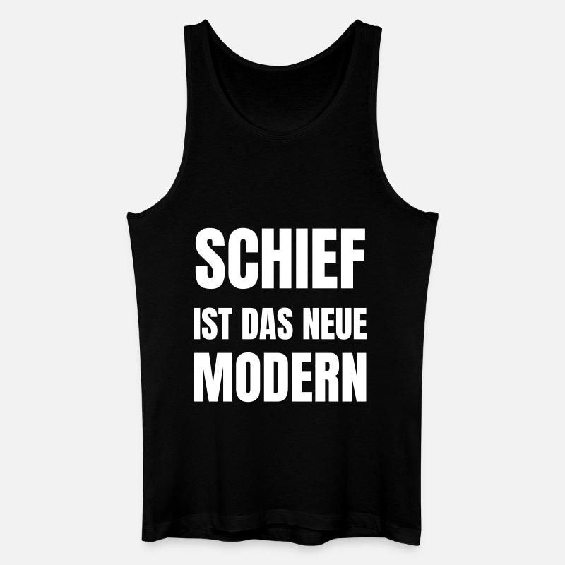 Schief ist das neue Modern. - Männer Bio Tank Top - Schwarz
