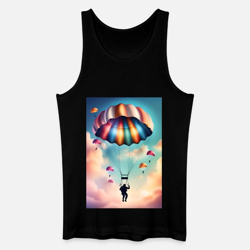 Bunter Fallschirm - Männer Bio Tank Top - Schwarz
