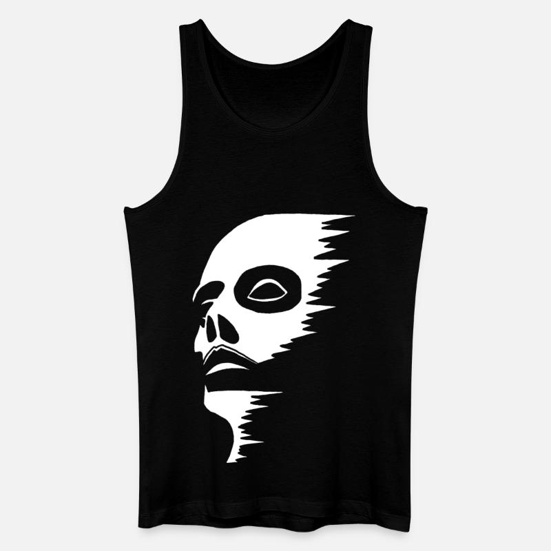 Geisterhaftes Gesicht - Männer Bio Tank Top - Schwarz