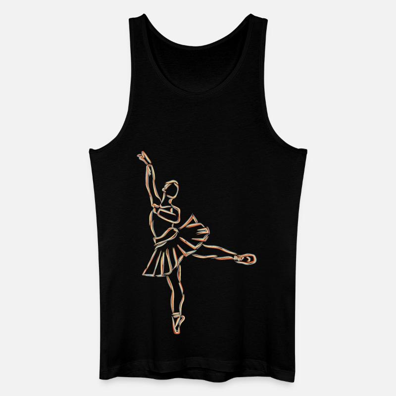 Ballett Mädchen Zeichnung - Männer Bio Tank Top - Schwarz