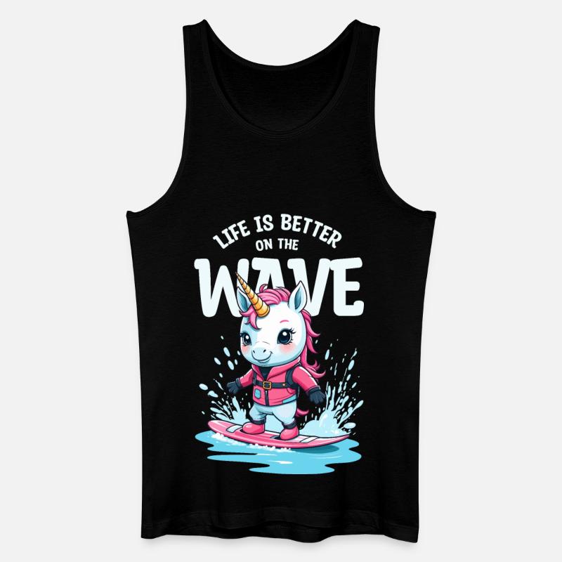 Wakeboard Einhorn - Männer Bio Tank Top - Schwarz