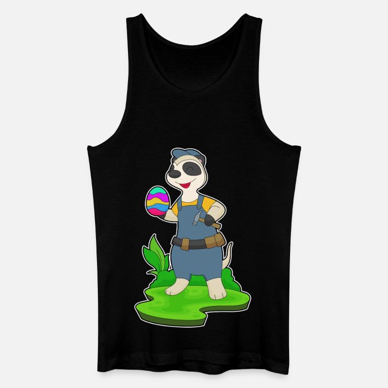 Erdmännchen Ostern Tischler - Männer Bio Tank Top - Schwarz