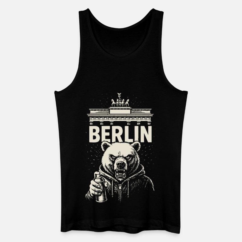 Berlin Rebell - Männer Bio Tank Top - Schwarz